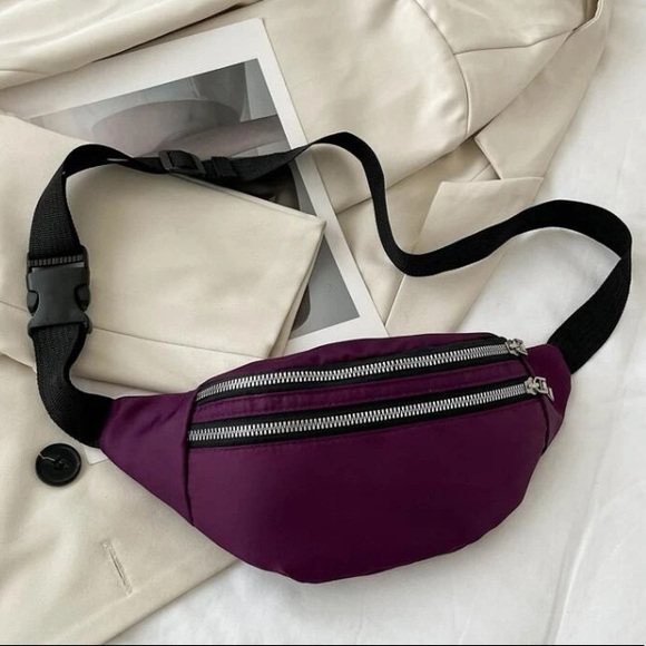 💙Women’s Double Front Pockets Adjustable Strap Medium Sized Fanny Pack - Picture 3 of 8